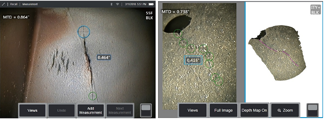 使用工業(yè)內(nèi)窺鏡測(cè)量裂紋裂縫的長度 使用工業(yè)內(nèi)窺鏡測(cè)量裂紋裂縫的長度