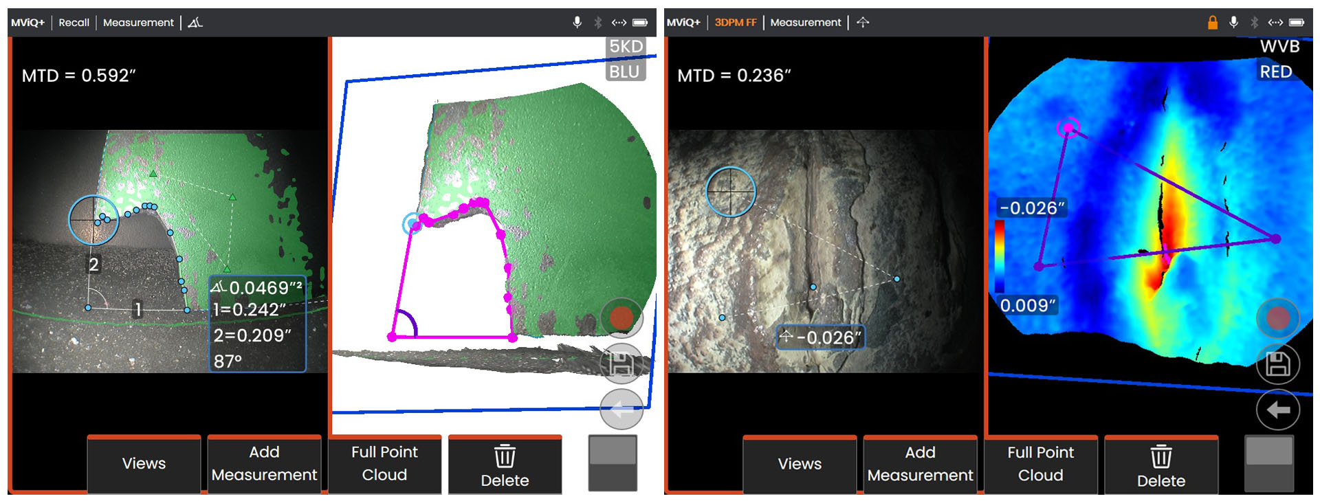 MVIQ+工業視頻內窺鏡的葉片缺失角測量及深度測量 MVIQ+工業視頻內窺鏡的葉片缺失角測量及深度測量